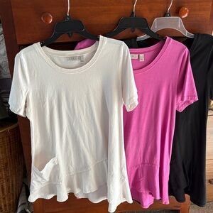 Women's Casual Tops - White, Pink, Black
